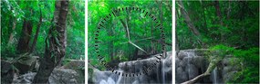 Tablou - Cascada Erawan, Kanchanaburi, Thailanda (cu ceas) (90x30 cm)