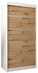 Dulap de haine 100 cm Verika 1 100 (alb + stejar artisan). 1063673