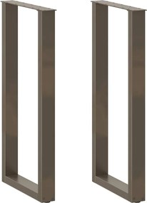 vidaXL Picioare de masă de bar în formă de U, 2 buc., oțel natural, 50x(100-101) cm