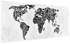 Tablou cu harta lumii (120x50 cm), în 40 de alte dimensiuni noi