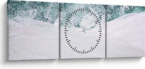 Tablou - Turcoaz abstractizare (cu ceas) (90x30 cm)
