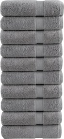 vidaXL Prosoape de baie premium, SOLUND 10 buc gri 100x150cm 600gsm