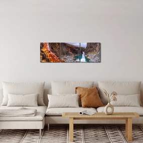Tablou - Canionul Studlagil (cu ceas) (90x30 cm)
