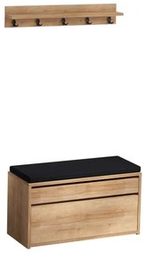 Cuier de perete BOBY 15x80 cm + pantofar 42x80 cm maro/negru