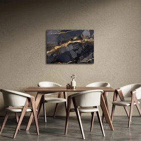 Tablou - Negru - decor auriu (70x50 cm)