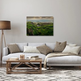 Tablou pe sticlă - Quiraing, Scoția (70x50 cm)