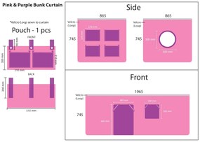 Pat copii supraînălțat cu husă Bella pentru copii – Vipack Pino Gri [Dimensiuni: 200x90x114 cm]