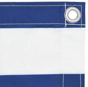 Paravan de balcon, alb si albastru, 75 x 300 cm tesatura oxford Alb si albastru, 75 x 300 cm