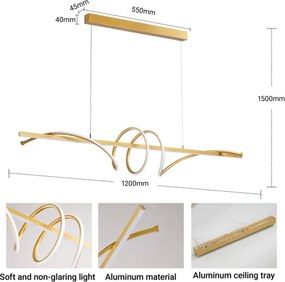 BRILAGI - Lustru LED dimabil pe cablu SIGNATURE LED/50W/230V 120 cm auriu + telecomandă