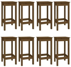 Set mobilier de bar, 9 piese, maro miere, lemn masiv de pin