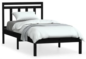 3100583 vidaXL Cadru de pat, negru, 100x200 cm, lemn masiv de pin