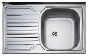 Chiuveta Sanq, 1 Cuva dreapta, Inox lucios, pe masca, 80 x 50 cm