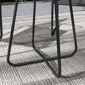 Outsunny Set de gradina 3 piese, salon de gradina, 2 scaune 1 masa rotunda, otel si tesatura mesh, gri | Aosom Romania