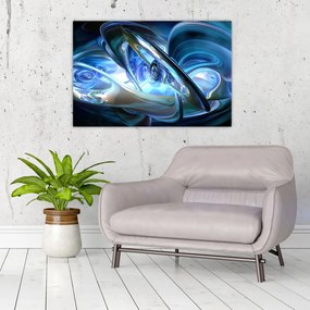 Tabloul fractalilor în albastru (90x60 cm)