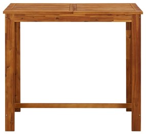Set mobilier de bar de gradina, 7 piese, lemn masiv de acacia Lungime masa 120 cm, Taburete de bar cu sezut rotund, 7