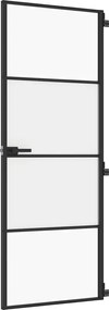 vidaXL Ușă de interior negru 76x201,5 cm sticlă securiz./aluminiu slim