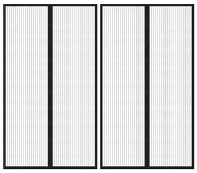 vidaXL Perdele de ușă anti-insecte cu magnet, 2 buc., negru, 200x80 cm