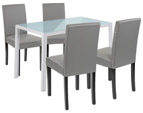 Set de masă Mira 4+1 alb-gri