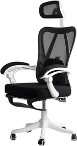 Scaun ergonomic OFF 428 negru, multiblock și suport picioare