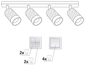 Spot ARRAS 4xGU10/10W/230V negru