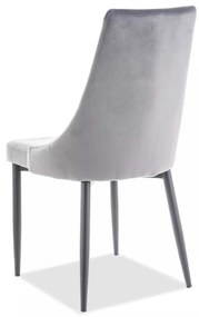 Scaun de bucătărie Trix B Velvet, gri