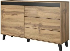Comoda NORD, stejar wotan/gri antracit, PAL laminat, 138x38x83 cm