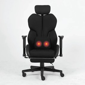 RESIGILAT- LUMINA X-Motion Relax – Confort Ergonomic cu Masaj Lombar și Relaxare Extinsă, Textil, Negru