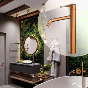 Baterie pentru lavoar Rea Lungo Copper High