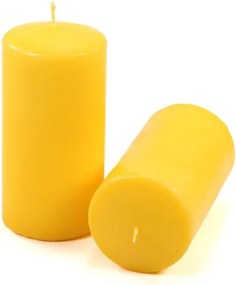 Set de lumânări stâlp, 15 cm, Ø 7,5 cm, galben, 2 buc