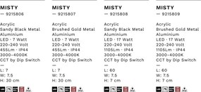 Aplica de perete LED baie IP44 MISTY negru