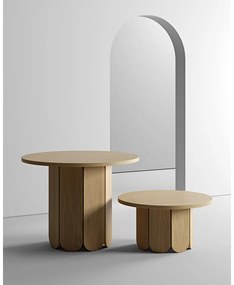 Măsuță de cafea în culoare naturală rotundă cu blat cu aspect de lemn de stejar 78x78 cm Soft – Woodman