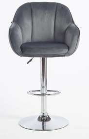 HR2055W Scaun Grafit din Catifea cu Bază Cromata