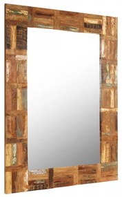 Oglindă de perete, 60 x 90 cm, lemn masiv reciclat