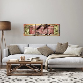 Tablou abstract (cu ceas) (90x30 cm)