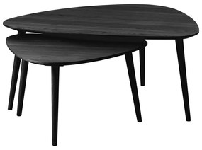 Măsuțe de cafea negre 2 buc. 70x100 cm Adda – Unique Furniture