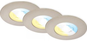 Briloner 7605032 - Set cu 3 LED-uri, corp de iluminat încastrat pentru baie, 3xLED/4,9W/230V, IP44, crom mat