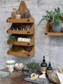 Etajera din lemn, cu 4 rafturi, aspect rustic