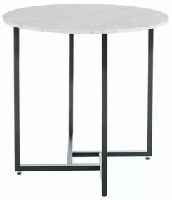 Masa rotunda de dining ALTO II 80 cm, decor marmura alba