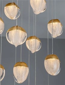Lustra cu 18 pendule LED ALICIA auriu