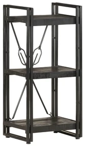 320625 vidaXL Bibliotecă cu 3 rafturi, negru, 40x30x80 cm, lemn masiv mango