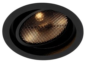 Spot încastrat inteligent negru reglabil, inclusiv Wifi GU10 111mm - Coop 111 Honey