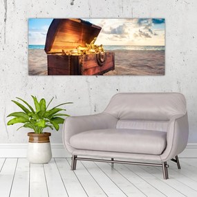 Tablou - Comoară pe plajă (120x50 cm)