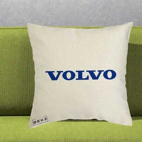 Perna Personalizata cu emblema Volvo, 40x40 cm, Ecru, Husa Detasabila, Perna Inclusa, BEKZ®
