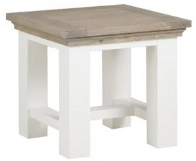 Masuta de cafea patrata din lemn 60x60x55 cm maro/alb