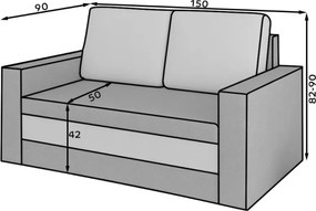 Canapea extensibila 2 locuri WAVE, verde inchis