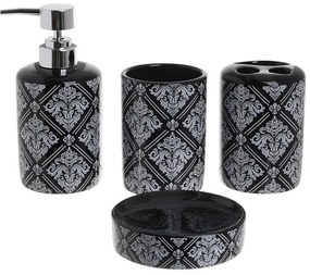 Set de baie 4 piese din ceramica Black White