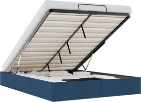vidaXL Cadru de pat otoman fără saltea Albastru 140x200 cm țesătură