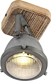 Spot inteligent oțel cu lemn incl. WiFi GU10 reglabil - Emado