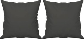 vidaXL Perne decorative, 2 buc., gri închis, 40x40 cm, microfibră