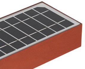 Lampă de perete exterioară roșie cu lumină reglabilă și senzor solar - Kayo